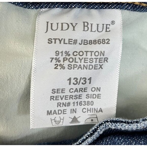 Judy Blue Jeans Skinny Fit Women's Juniors 13/31 Stretch Blue Denim Split Cuffs - Picture 7 of 12